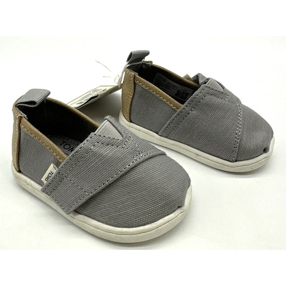 Toms Tiny Alpargata Toddler Size T4 Slip On Canvas Earthwise Shoes